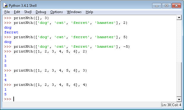 PYTHON: Write a function printNth ...