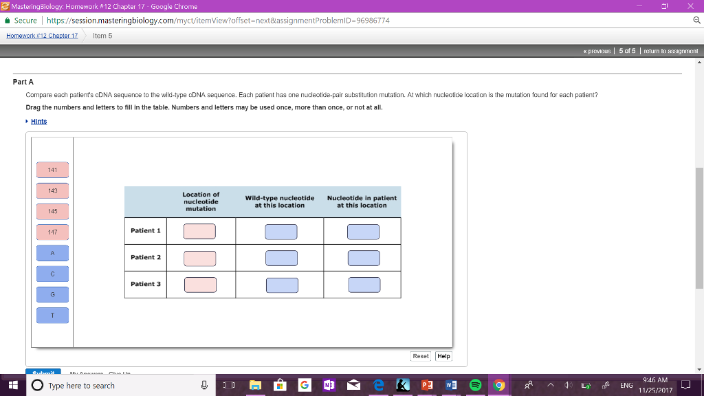 Question: MasteringBiology: Homework #12 Chapter 17-Google Chrome i1 Secure https://session.masteringbiolog...