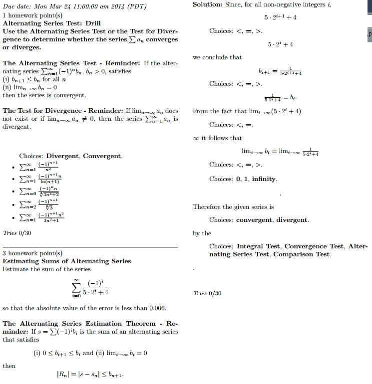 Sum of alternating series image
