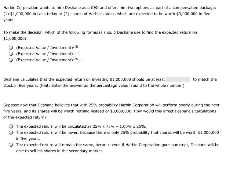 Stock options when hired