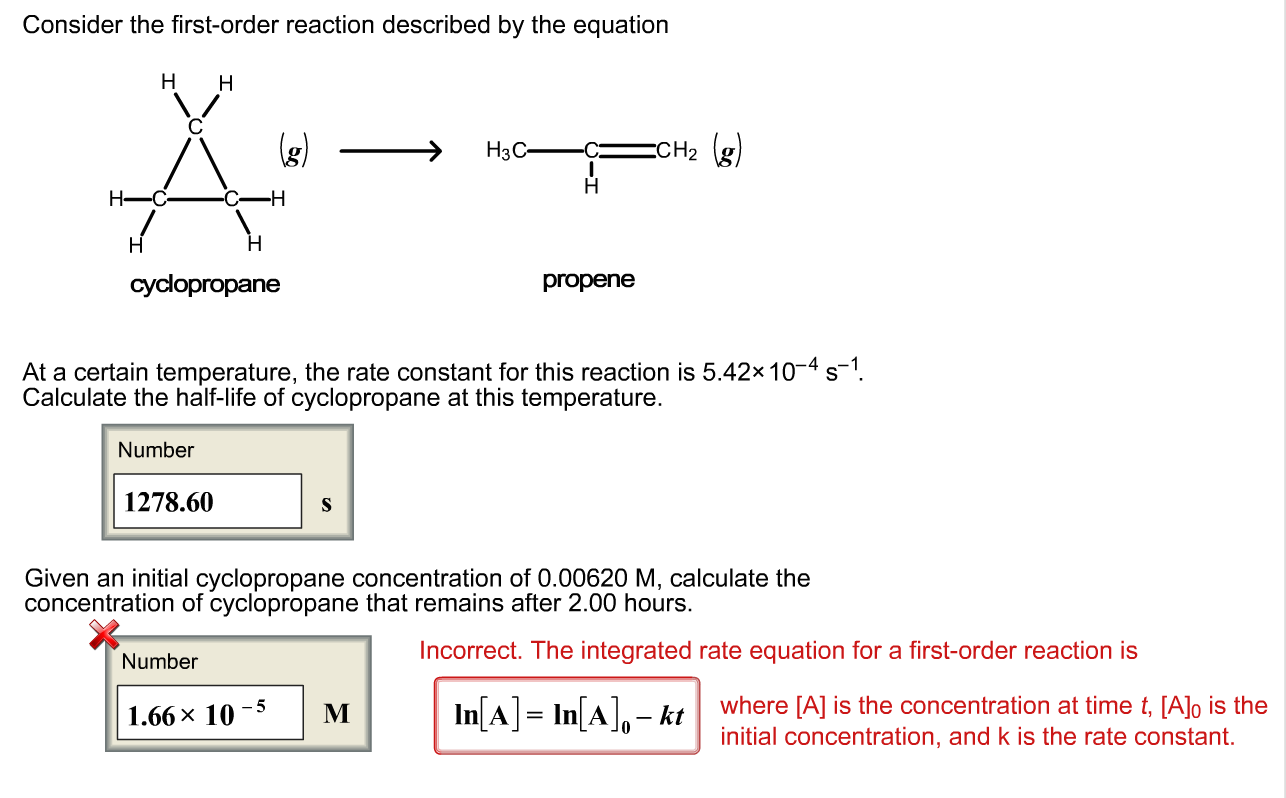 Solved Consider The First order Reaction Described By The Chegg