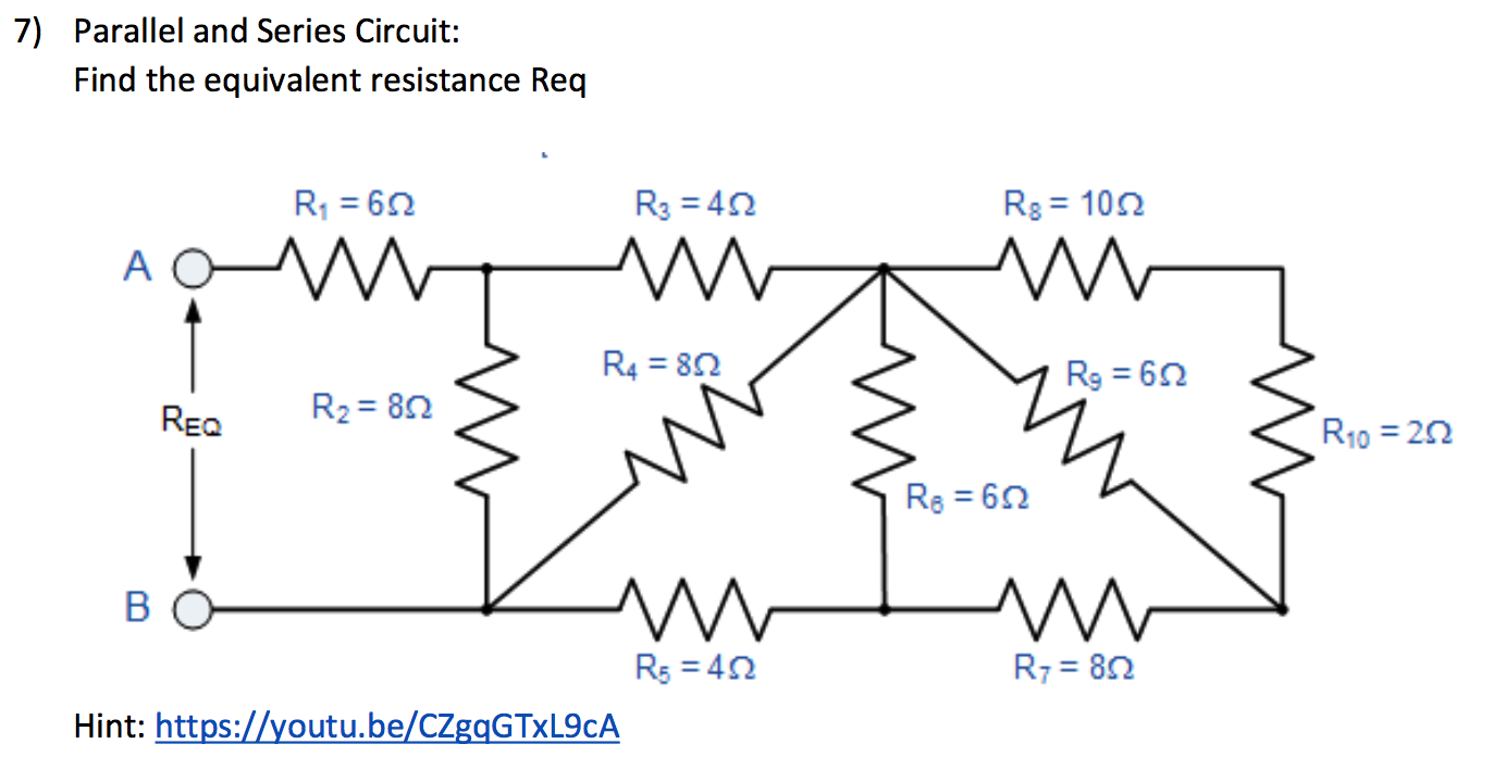 Solved: Parallel And Series Circuit Find The Equivalent Re... | Chegg.com