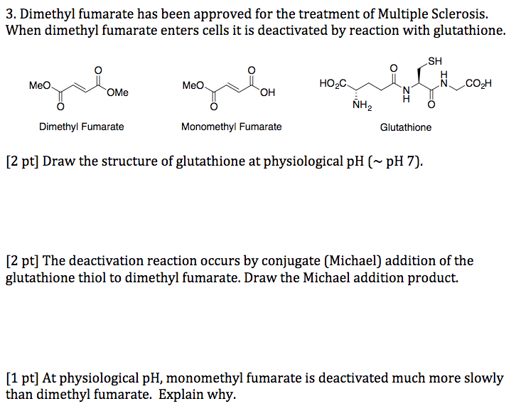 Solved Dimethyl fumarate has been approved for the treatment | Chegg.com