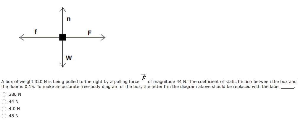 solved a box of weight 320 n is being pulled to the right letter weight