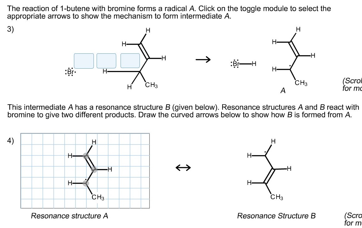 Solved The Reaction Of 1butene With Bromine Forms A Radi...