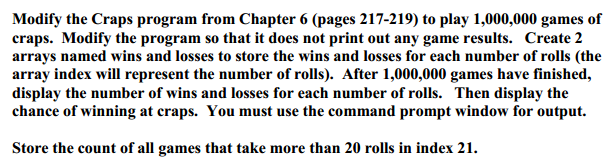 Java methods craps