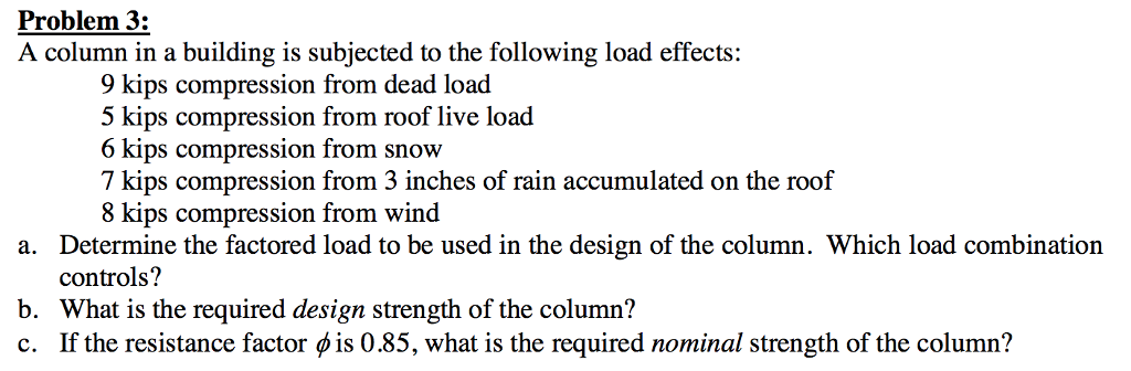 Solved A column in a building is subjected to the following 