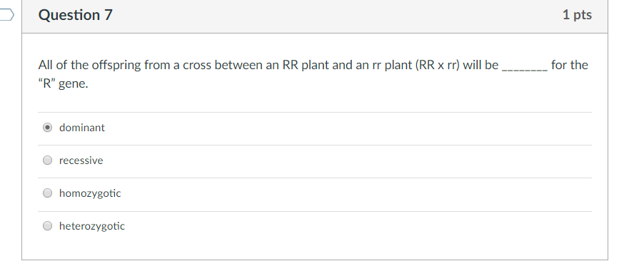 Question: All of the offspring from a cross between an RR plant and an rr plant (RR x rr) will be _________...
