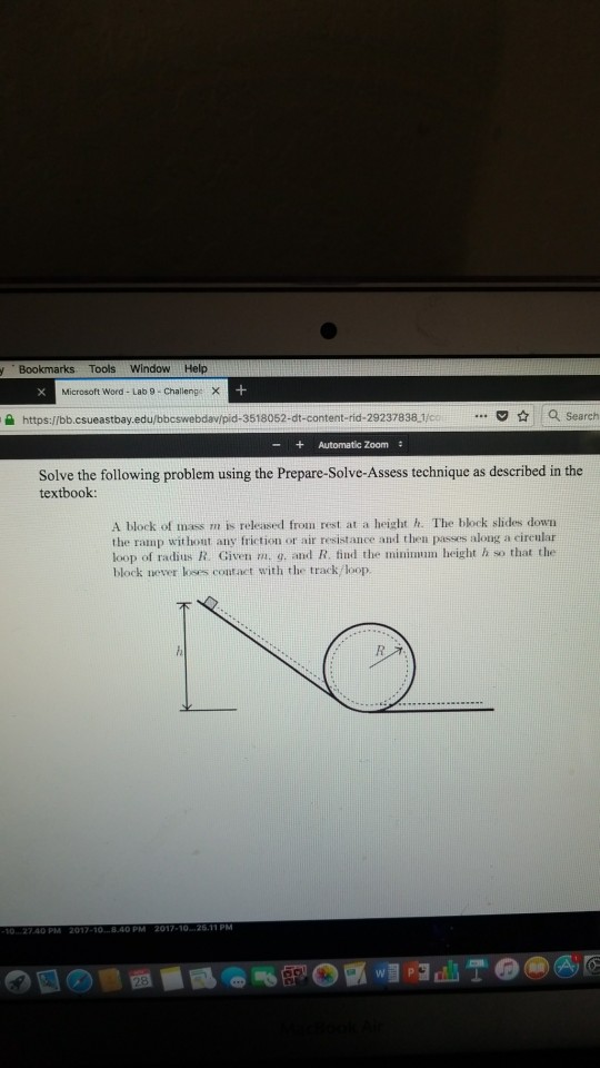 Question: Bookmarks Tools Window Help Microsoft word-Lab 9-Challenge × 숄 ☆ a Search https://bb.csueast...