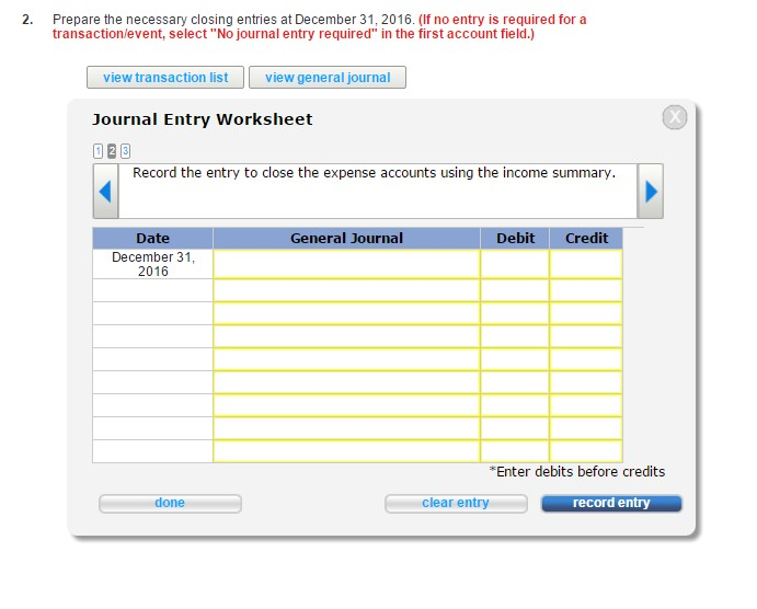 Solved Record the entry to close the expense accounts using 