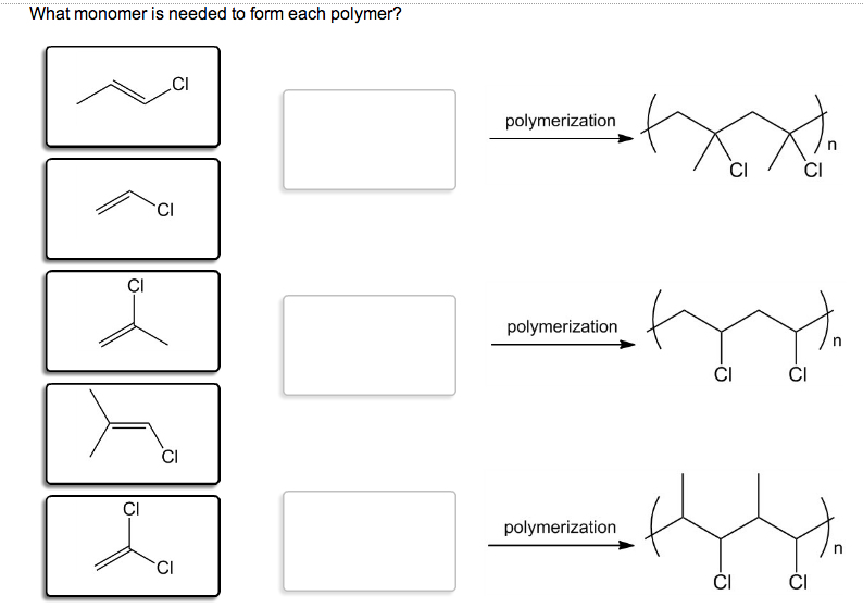 Solved: What Monomer Is Needed To Form Each Polymer? | Chegg.com