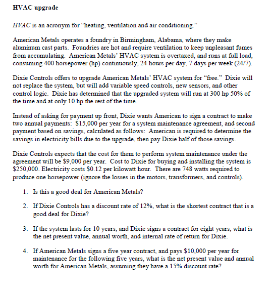 Hvac homework help