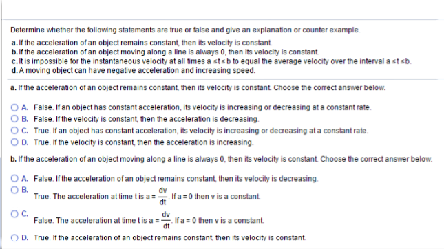 Solved Determine whether the following statements are true | Chegg.com