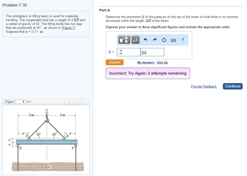 Solved The strongback or lifting beam is used for materials 