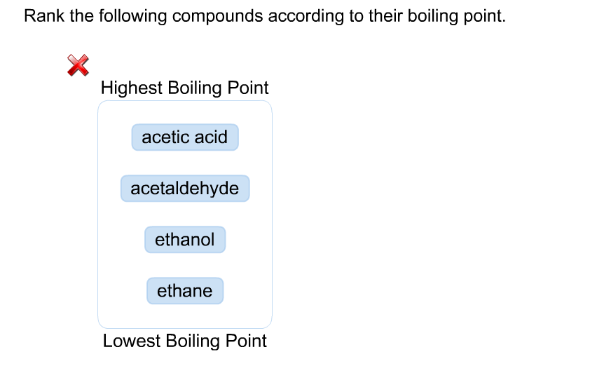 arrange these compounds by their expected boiling point