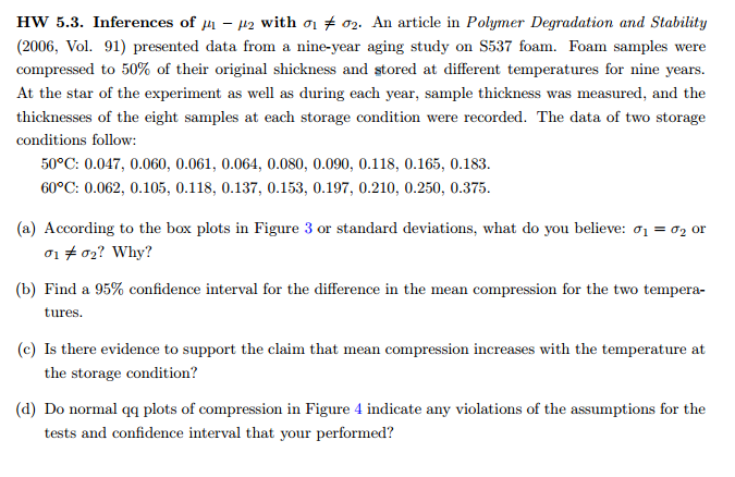 Solved Inferences of Mu_1 - Mu_2 with sigma_1 not equalto | Chegg.com