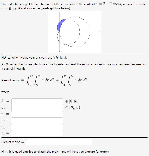 Solved Use A Double Integral To Find The Area Of The Regi