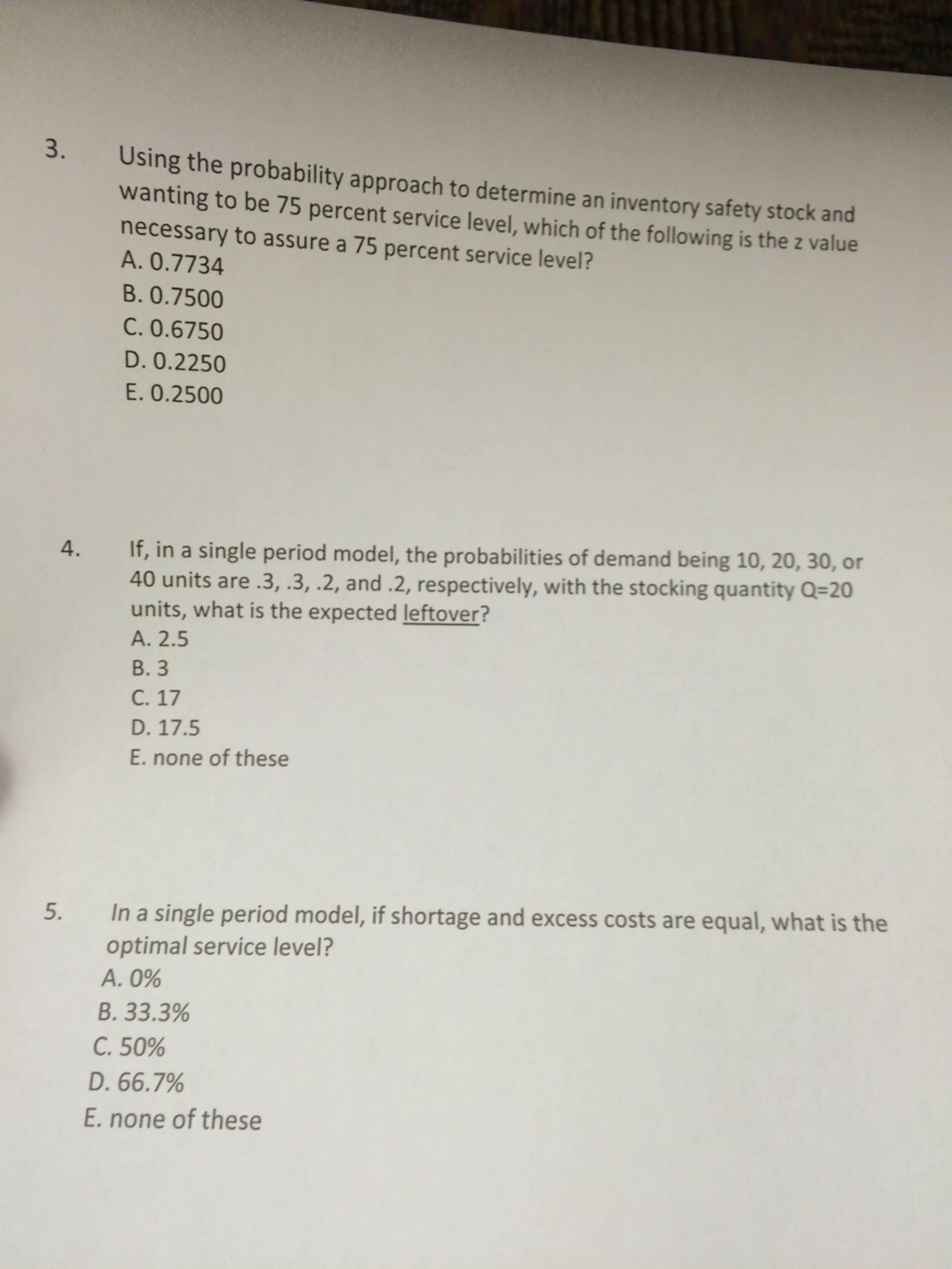 Question: Name (in print): Signature: CSUID# (last four digits): T [5 points total -1 point each]: Please s...