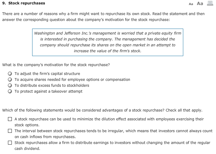 Share repurchases and the dilutive effect of stock options
