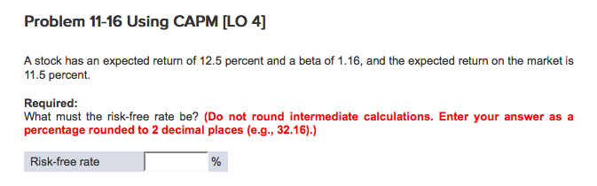 Finance homework help bonds beta expected returns