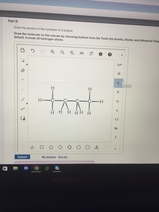 Solved Draw The Product Of The Hydration Of 2butene. Dra...