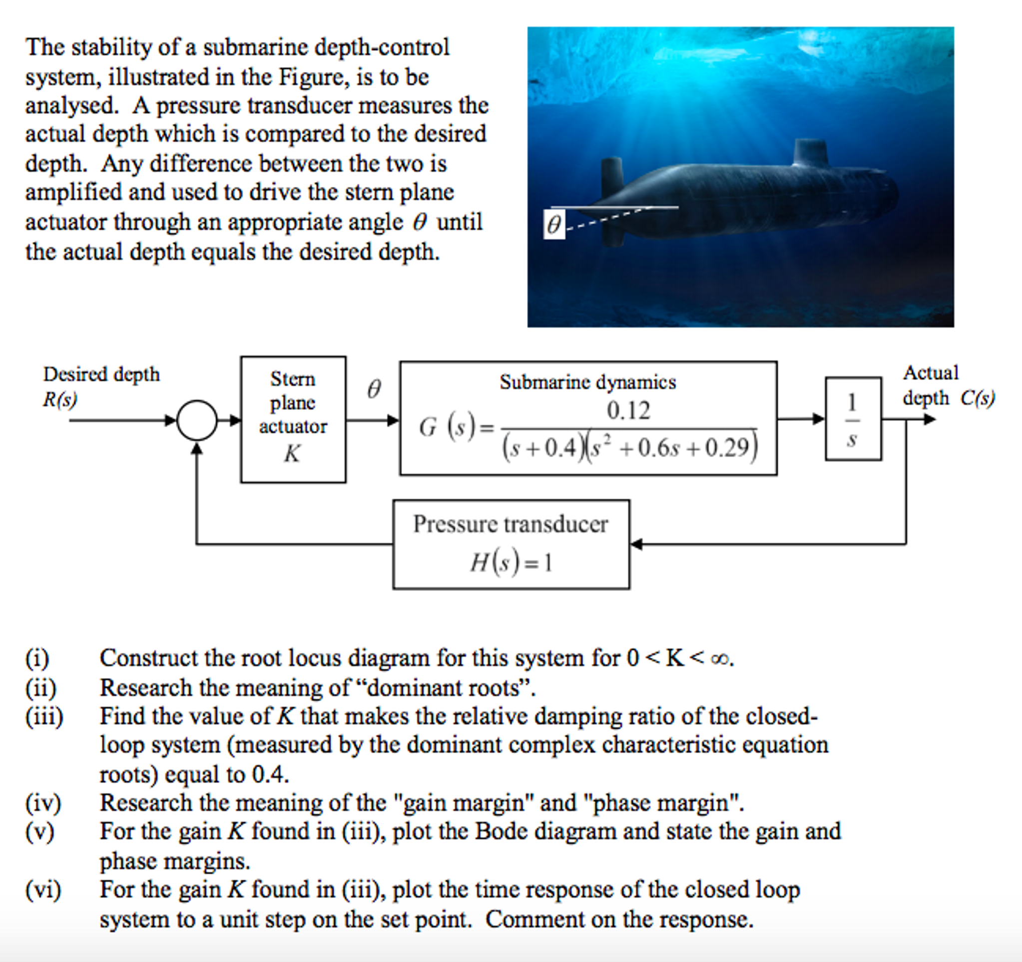 The Stability Of A Submarine Depthcontrol System,...