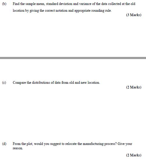 Question: QUESTION 1 A company conducted a study to determine whether a manufacturing process performed at ...