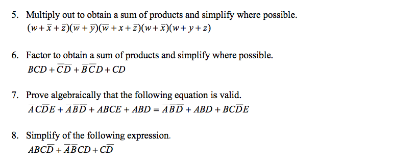 Multiply Out To Obtain A Sum Of Products And Simpl... | Chegg.com