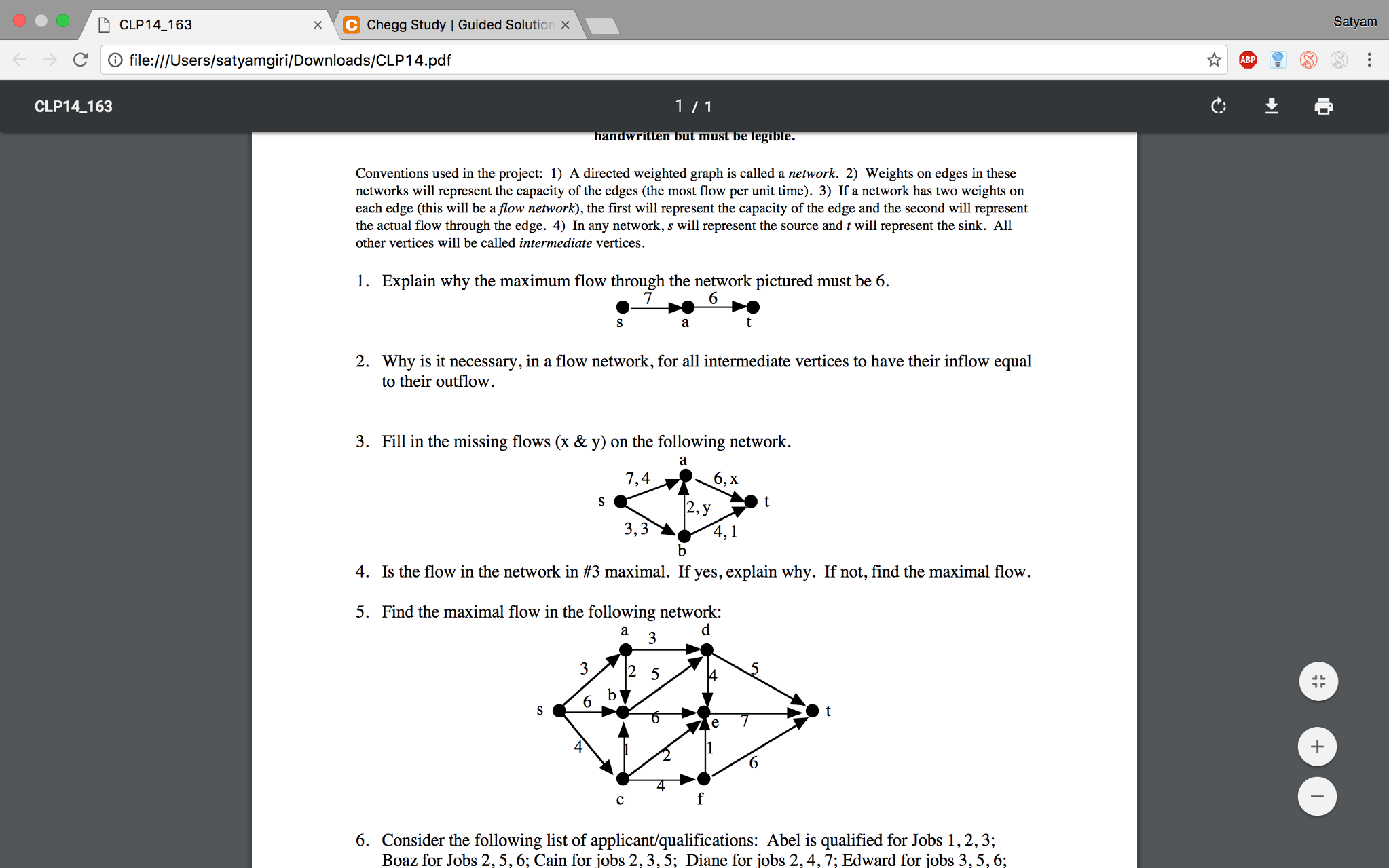 Question: Conventions used in the project: A directed weighted graph is called a network. Weights on edges ...