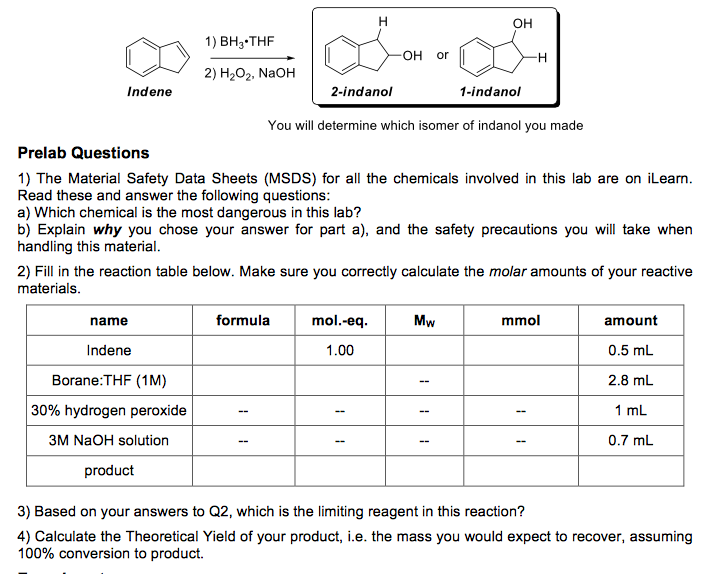 Solved: 2) Fill In The Reaction Table Below. Make Sure You... | Chegg.com