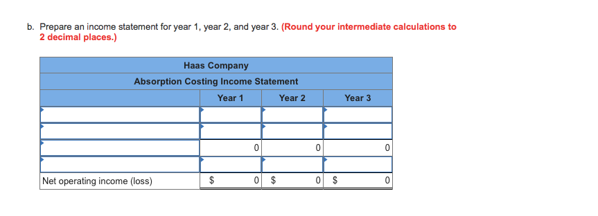 Question: Haas Company manufactures and sells one product. The following information pertains to each of th...