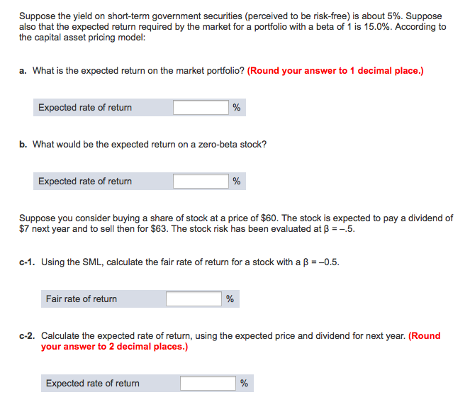 Finance homework help bonds beta expected returns