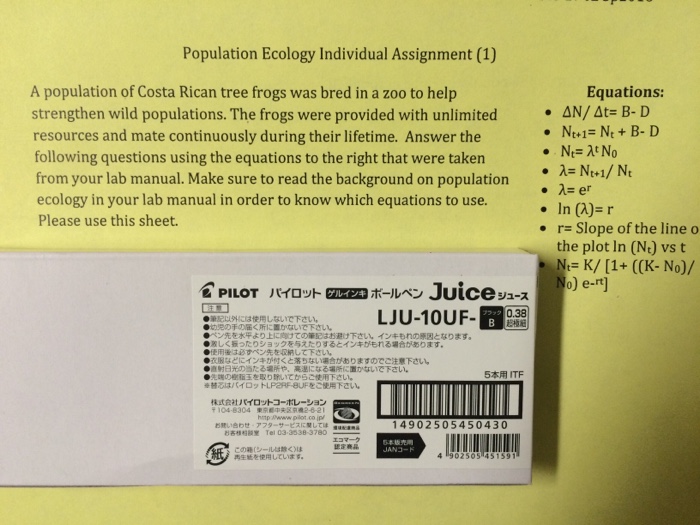 Question: Population ecology worksheet.4. Estimate the population size at time = 30 months