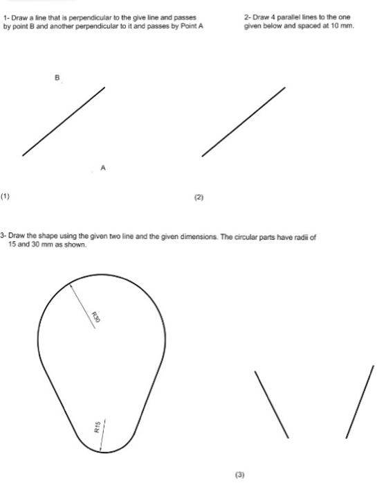 Civil D Draw Line Perpendicular : Solved draw parallel lines to the one a line