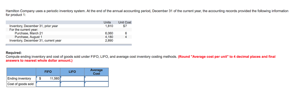 Question: Hamilton Company uses a periodic inventory system. At the end of the annual accounting period, De...