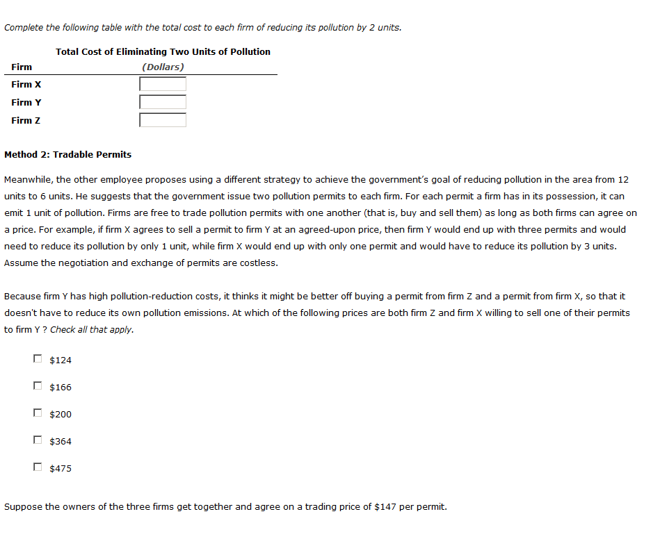 Question: First three drop down box options are: Buy one permit, buy twopermits, dont buy/sell, sell one p...