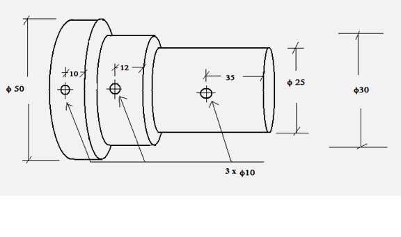 From a block of 50 mm of aisi 1020, it is desired