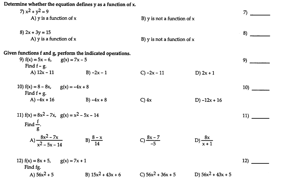 how to determine if an equation is a function of x