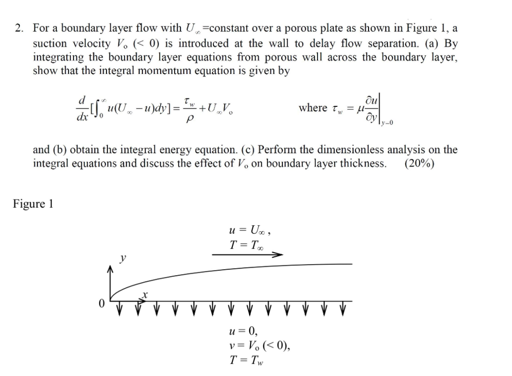 For A Boundary Layer Flow With U_infinity = Consta...