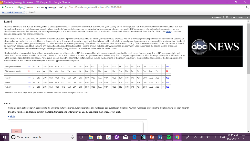 Question: MasteringBiology: Homework #12 Chapter 17-Google Chrome i1 Secure https://session.masteringbiolog...