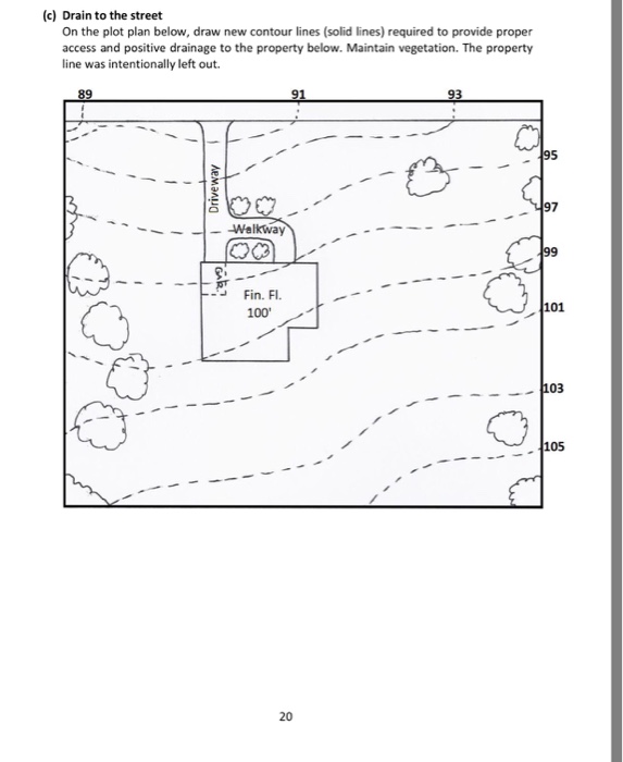 Contour Line Drawing Software : On the plot plan below draw new contour lines so