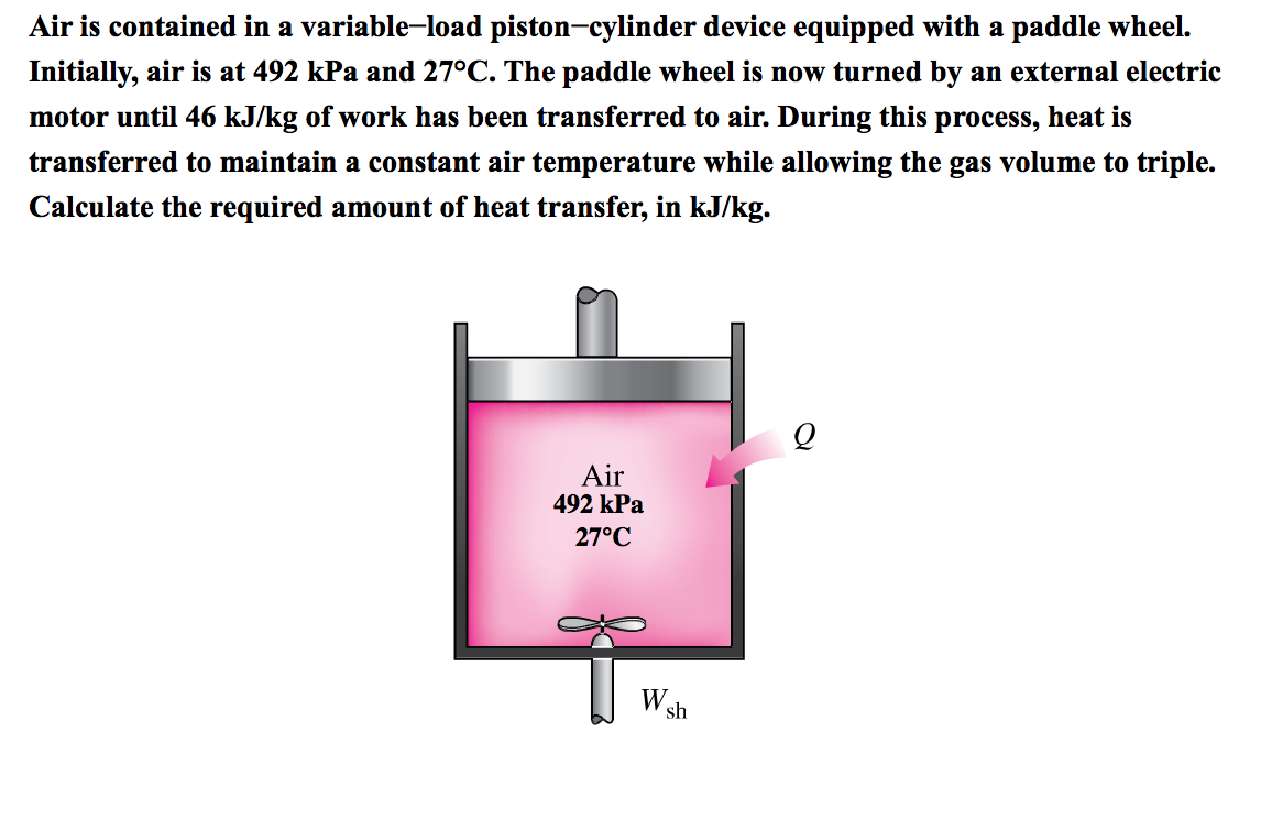 Solved Air Is Contained In A Variable Load Pistoncylinde...