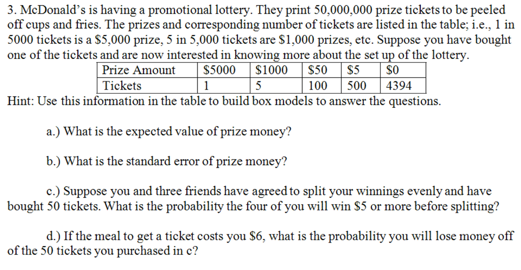prize tickets