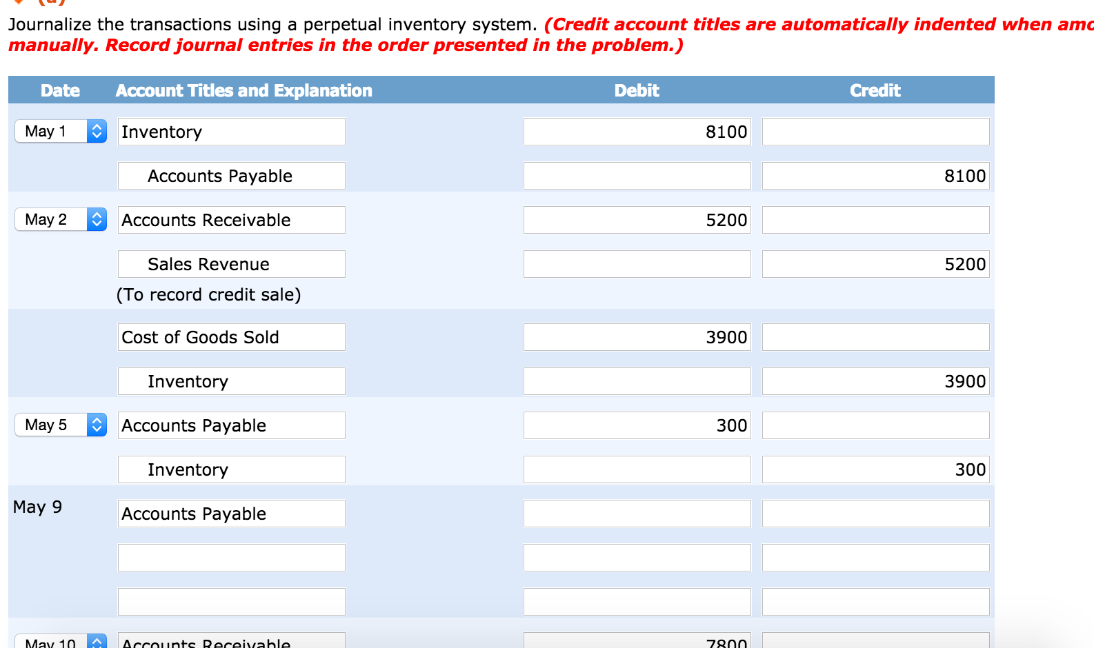 Solved Journalize The Transactions Using A Perpetual Inve...