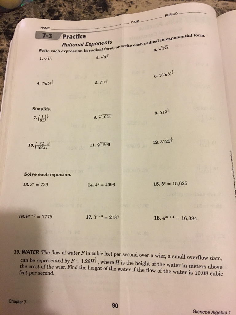 Write The Expression In Radical Form X 3 4