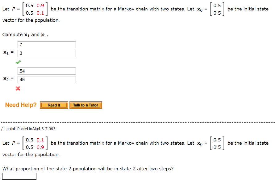 Solved 0.5 Let P= vector for the population. Compute x1 and 