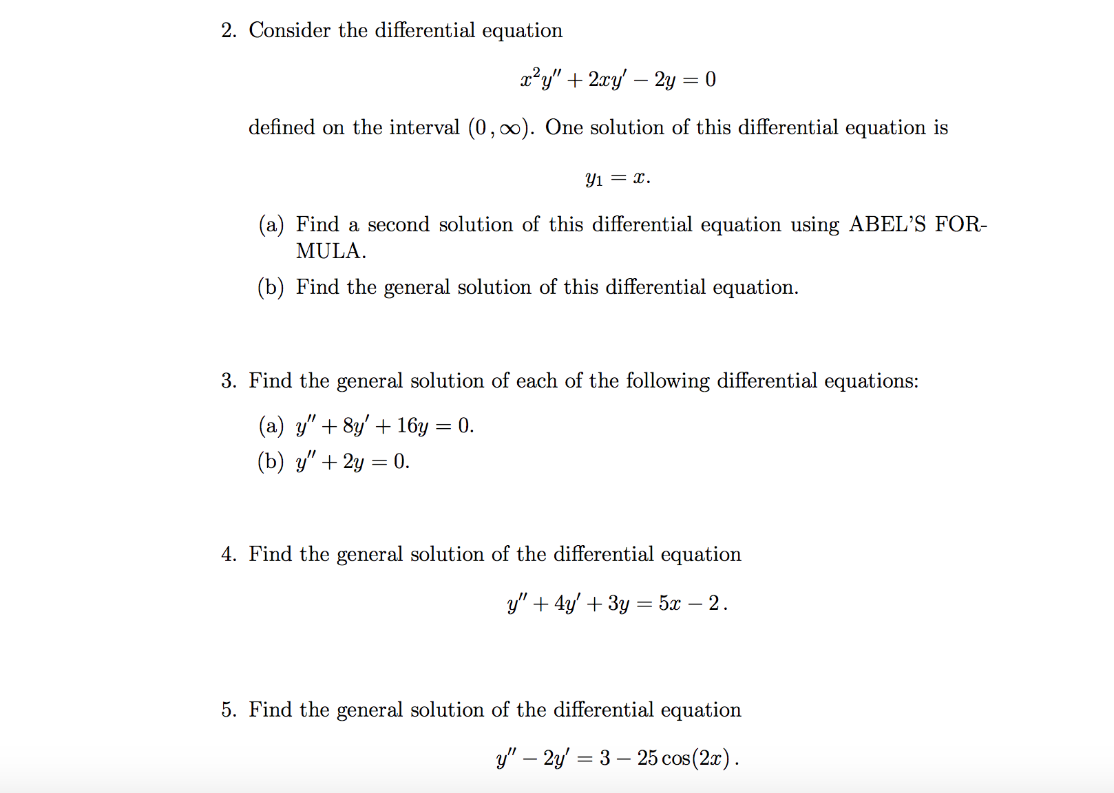 Solved Consider The Differential Equation X2y 2 Xy 9147