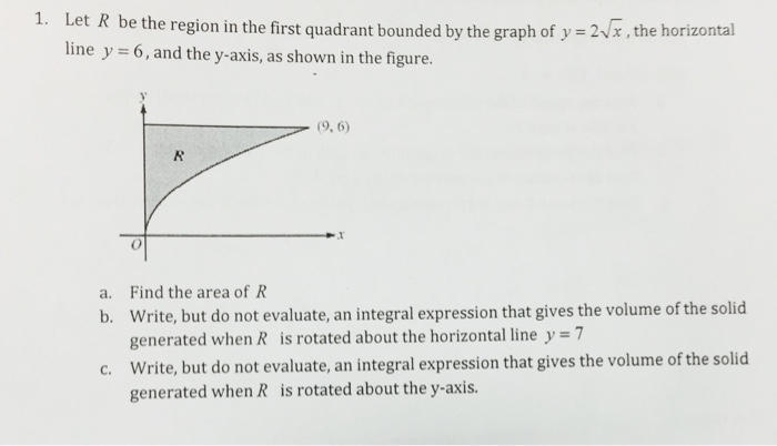 Solved Let R Be The Region In The First Quadrant Bounded