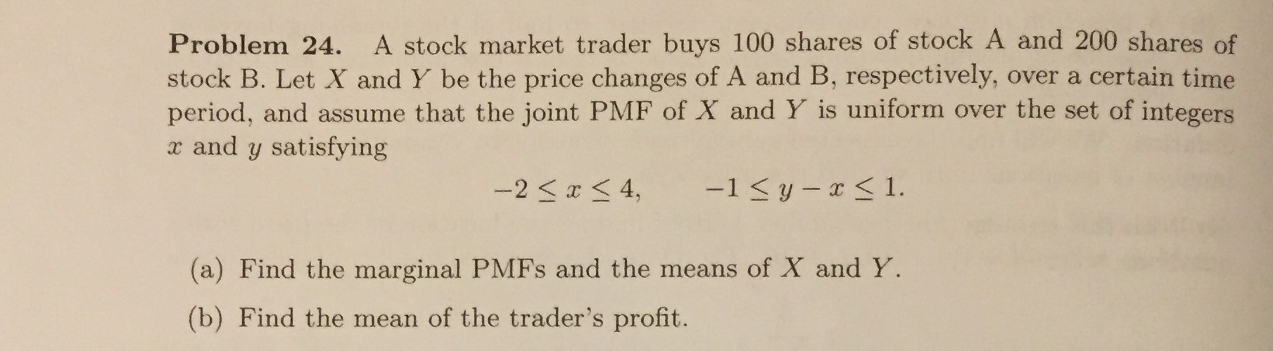 Solved Problem 24. A stock market trader buys 100 shares | Chegg.com