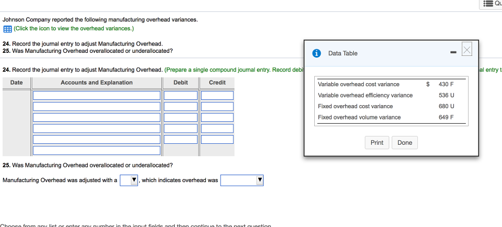 Solved Johnson Company reported the following manufacturing 